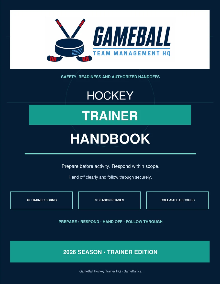 GameBall Hockey Trainer's Handbook 2026 cover